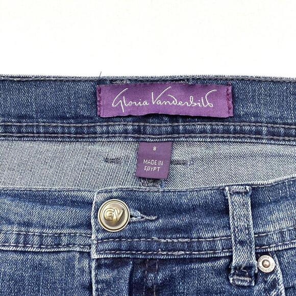 Gloria Vanderbilt Amanda Straight Leg Women's size 8 Dark Wash Blue Denim Jeans - Picture 4 of 5